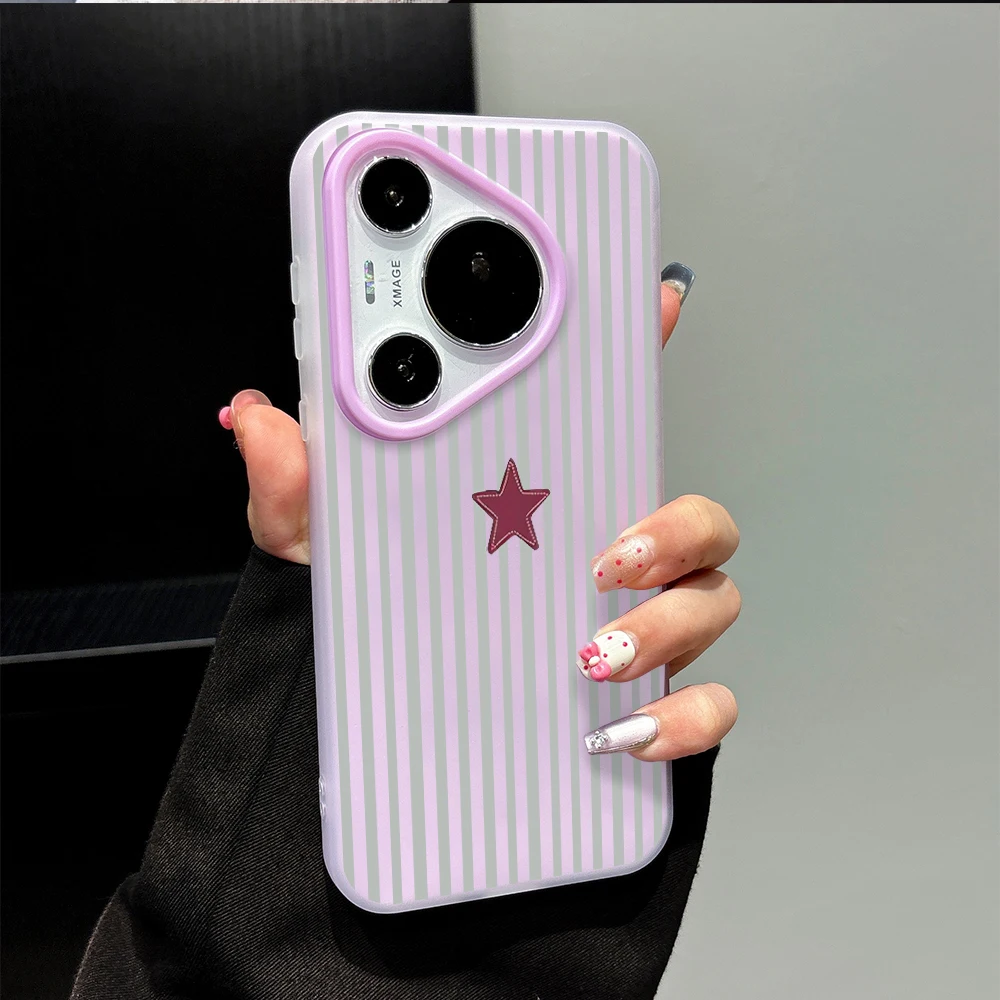 Cute Striped Star Design Soft Jelly TPU Shockproof Protective Cover