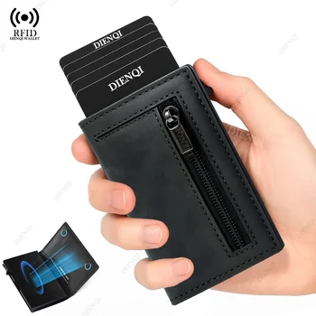 Portafoglio da uomo con slot multi-carta Porta biglietti da visita Portamonete pieghevole di grande capacità in pelle PU Porta carte corto nero