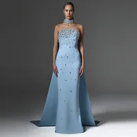 HIGH QUALITY Newest 2026 Designer Fashion Women's Party Gown With Detachable Cape Diamonds Beaded Embellishments Long Dress 1