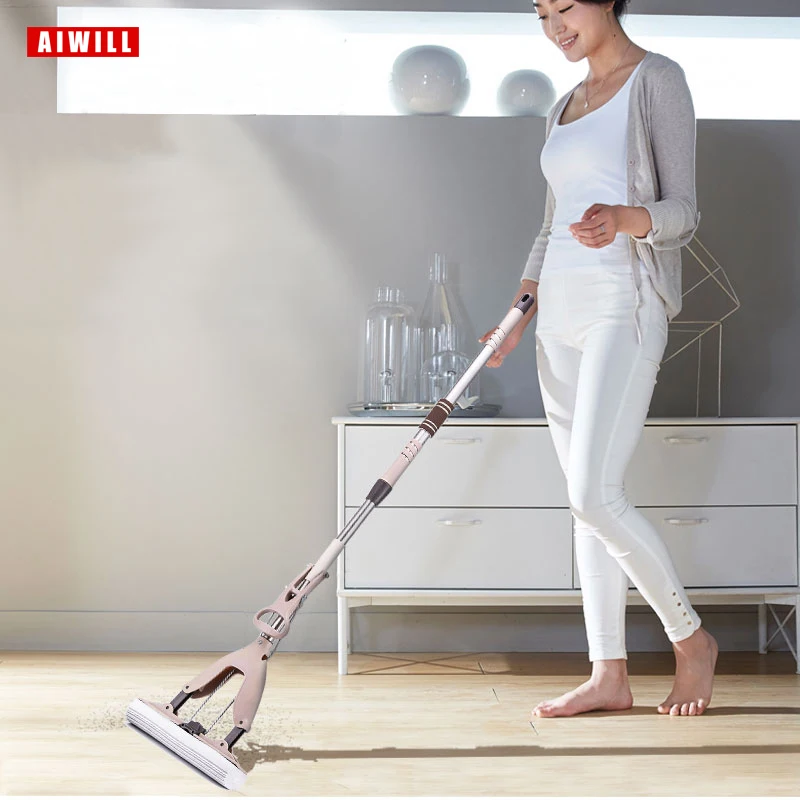 Floor Mop AIWILL Simple convenient durable Floor Cleaning Mop Household Cleaning Tools Folding Absorbing Squeeze Water mops