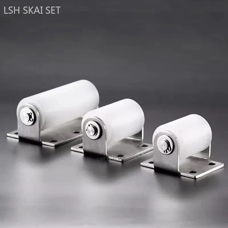 Stainless Steel Bracket Nylon Pulley Mute Bearing Sliding Door Wheels 1Pc White Shower Door Rollers Furniture Hardware Pulley