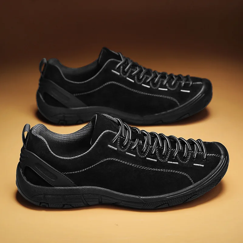 Men's Shoes Genuine Leather Outdoor Non-slip Sneakers Breathable Large Size Casual Shoes Fashion Flats Boat Shoes Men Loafers 3