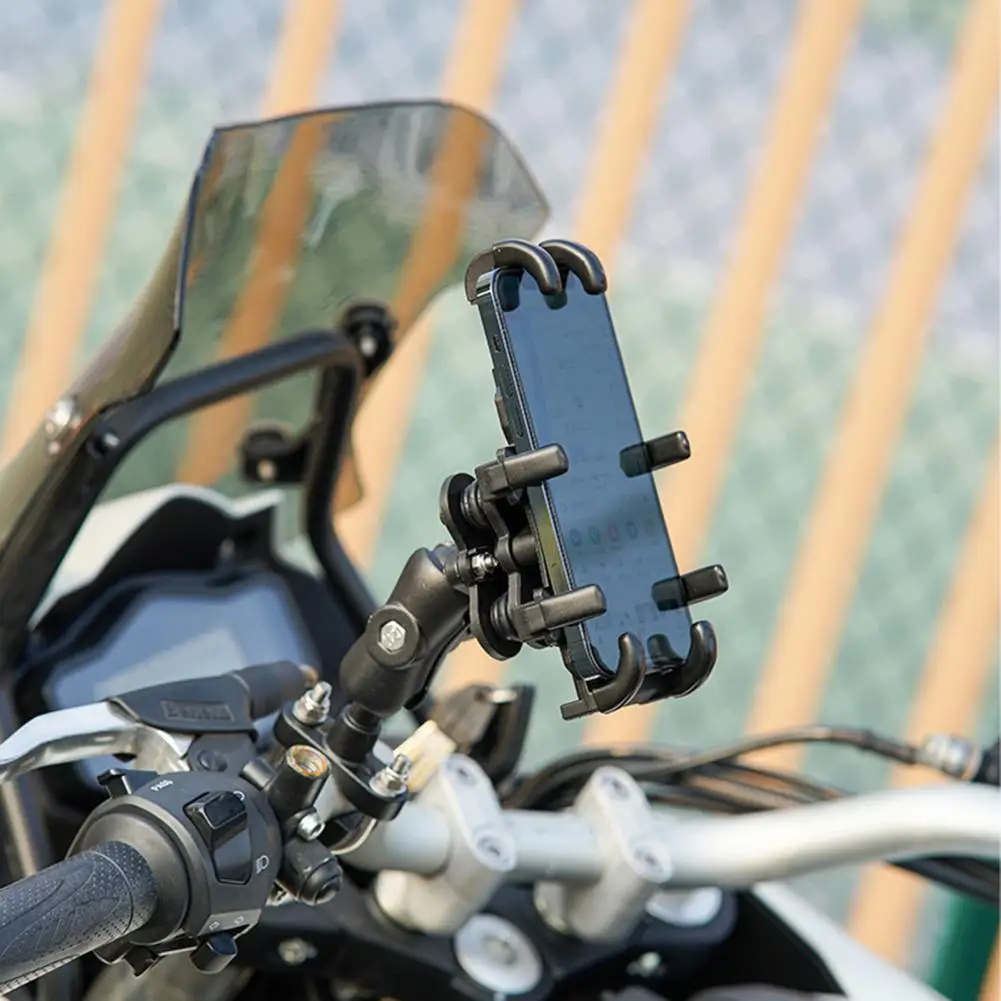 Convenient One Hand Operation Good Gripping Power Motorcycle Rearview Mirror Mobile Phone Holder Bicycle Supplies