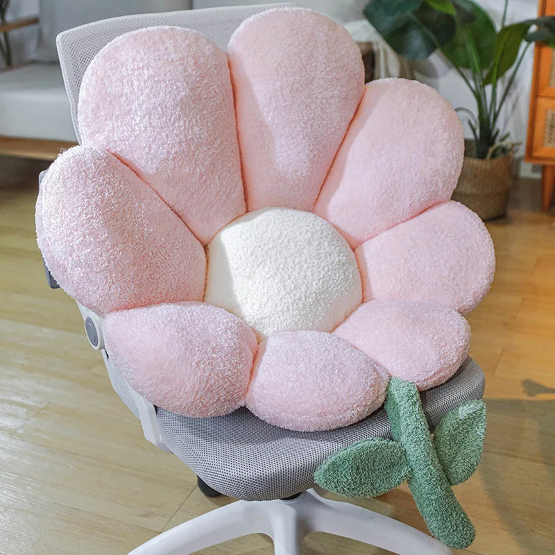 Flower Pillow Office Chair Lumbar Back Cushion 2022 Cute Plush Sofa Throw Pillows Soft Elastic Decor Cushions Butt Relaxing Pad green cushions