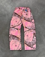 Akimboclub New Fashion Pink Leaf Pattern Pants American Street Casual Sweatshirt Men Hip Hop Gothic Loose Two Piece Set Hoodie 2