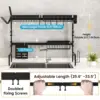 Over The Sink Dish Drying Rack Adjustable Length (25-33in), 2 Tier Dish Rack Over Sink with Multiple Baskets Utensil 3