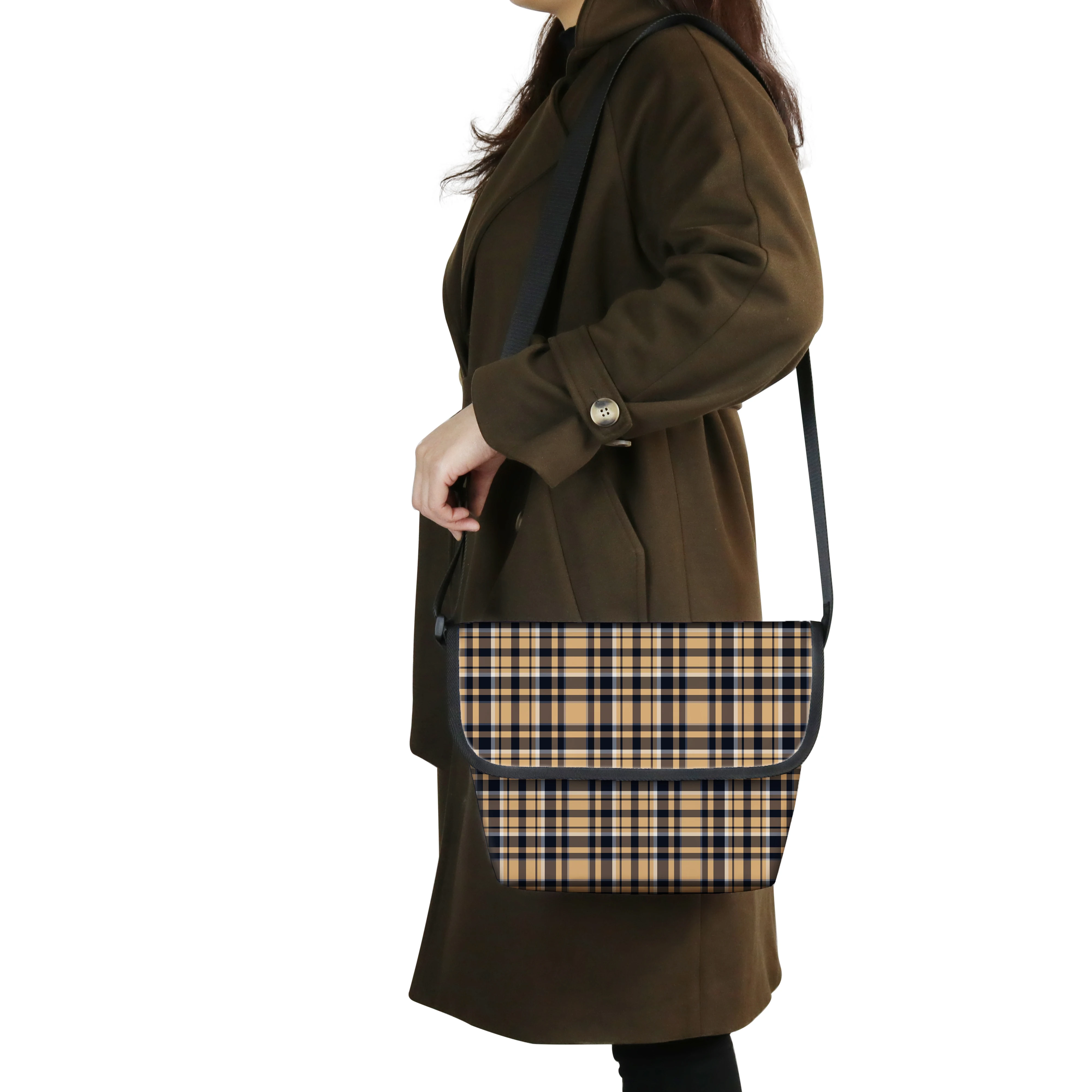 Free Custom Fashion Ladies Messenger Bag Polyester Durable Waterproof Zipper Business Travel