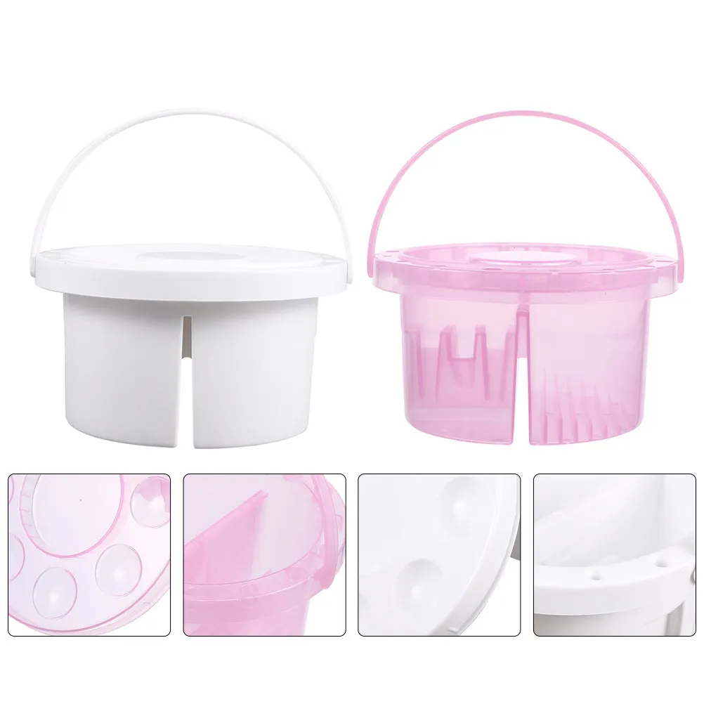 2Pcs 견고한 경량 브러시 세척 용기 페인팅 브러시 클리너 아트 클래스 오일 페인트 워시 배럴 다기능