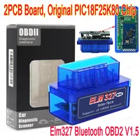 Top Elm327 V1.5 2 layer Double PCB Board Auto Diagnostic Tools ELM 327 V 1.5 OBD2 Code Reader PIC18F25K80 Chip Bluetooth 1
