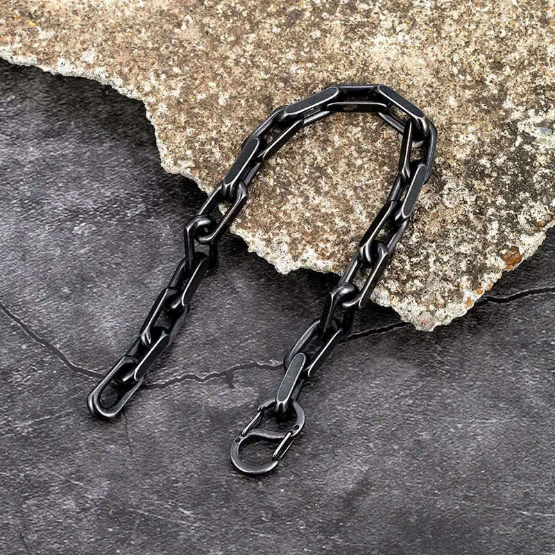 Creative S-shape Buckle Stainless Steel Bracelet For Men Women Locomotive Chain with C Locks Clasp Wristbands Jewelry No Fade