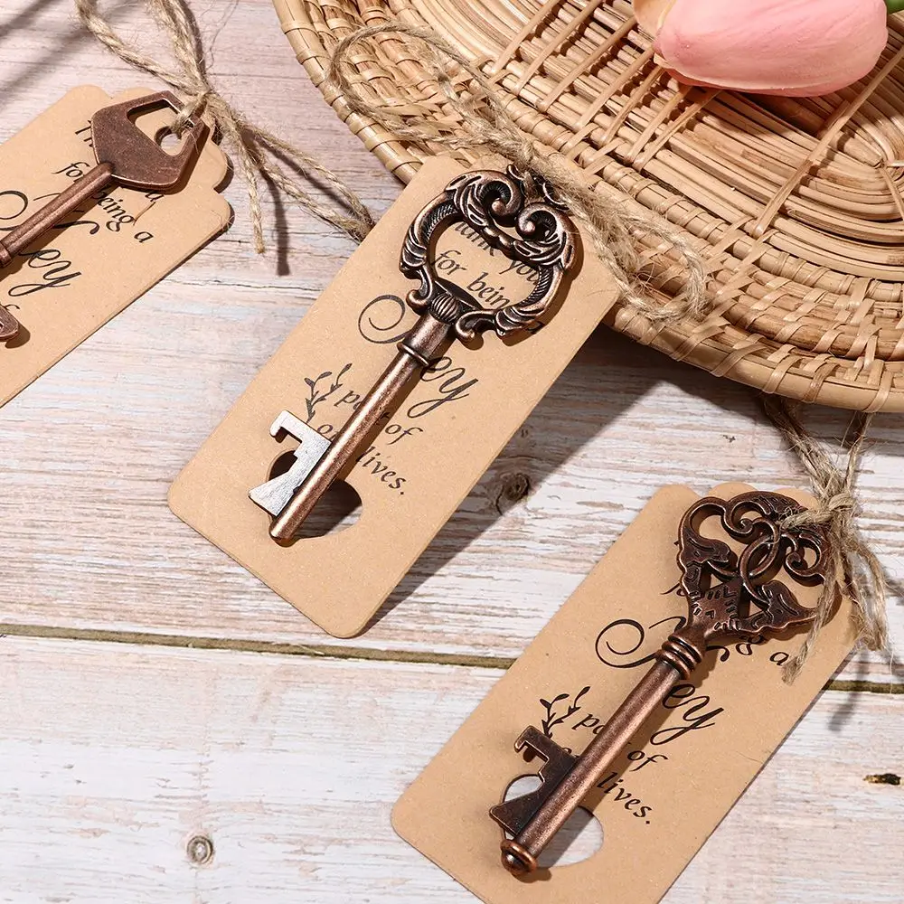 Vintage Key Bottle Opener Wine Keychain Souvenir Wedding Pendant Beer Opener Festival Souvenir Gift Wedding Party Favor Supplies for Bottle Opener