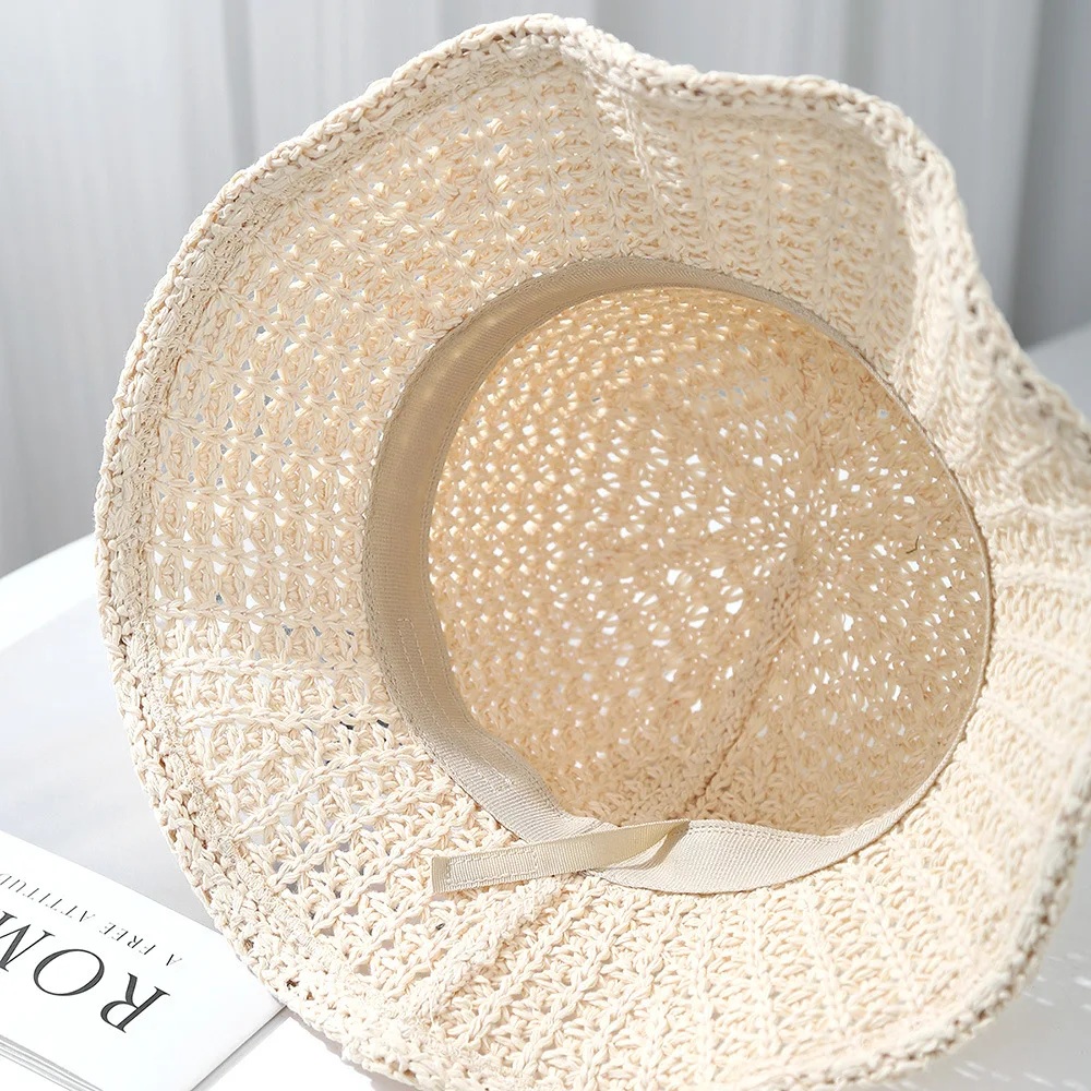 Women's Summer Sun Hat Wide Brim Breathable Beach Bucket Hat For Sun Protection Travel & Outdoor Activities Sunhat New