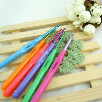 6 Size Aluminum Crochet Hooks Needles Kit Knitting Needles For Loom Band DIY Crafts Needle