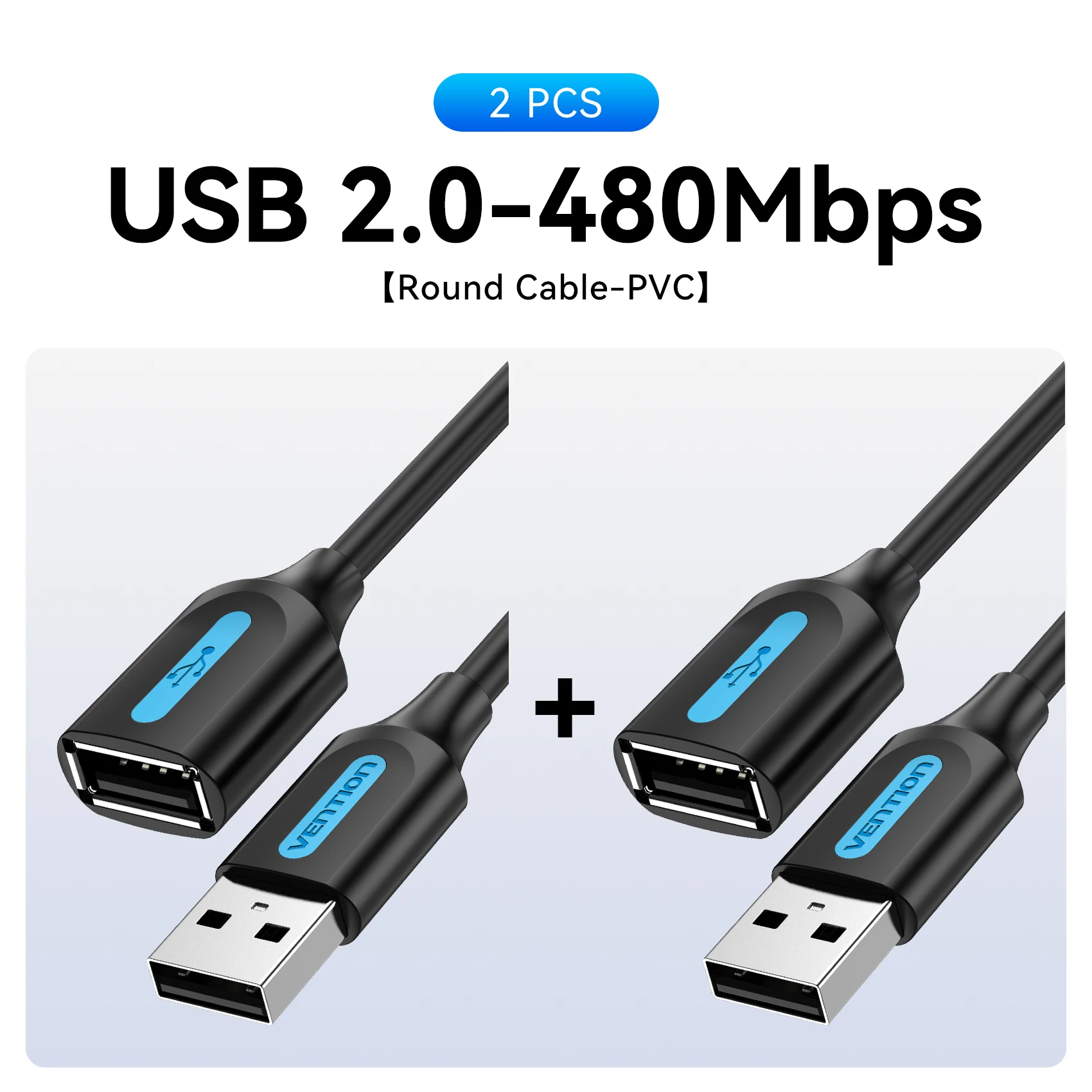 High-Speed USB Extension Cable - Male to Female Data Cord for Smart TV, PC, and SSD