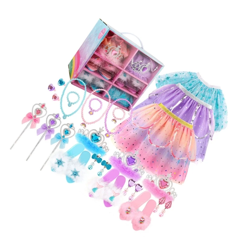 Princess Dress Up Set for Kid Cosmetics for Imaginative Play and Role Modeling