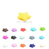LOFCA 10pcs Silicone Beads Soft Baby Teething Beads Diy Jewelry Bracelet Necklace and Pendant baby teether silicone star Shape 3