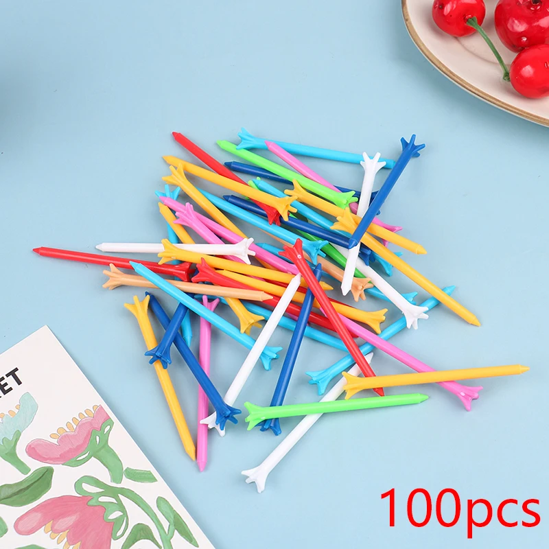 

100Pcs/lot Mixed Color Golf Tees 5 Prong 83mm Less Resistance Golf Tees Golf Training Ball Holder Outdoor Sports Accessories