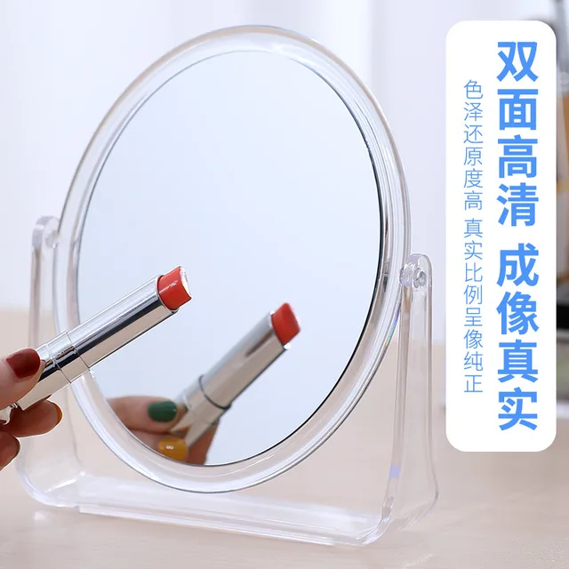 Enhance Your Beauty Routine with the Transparent Double Sided Rotating Tabletop Makeup Mirror