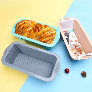 3D Silicone Bread Loaf Pan Non-Stick Rectangular Baking Mold, Oven Safe Reusable Cake Pan for Homemade Bread Cake Easy Release