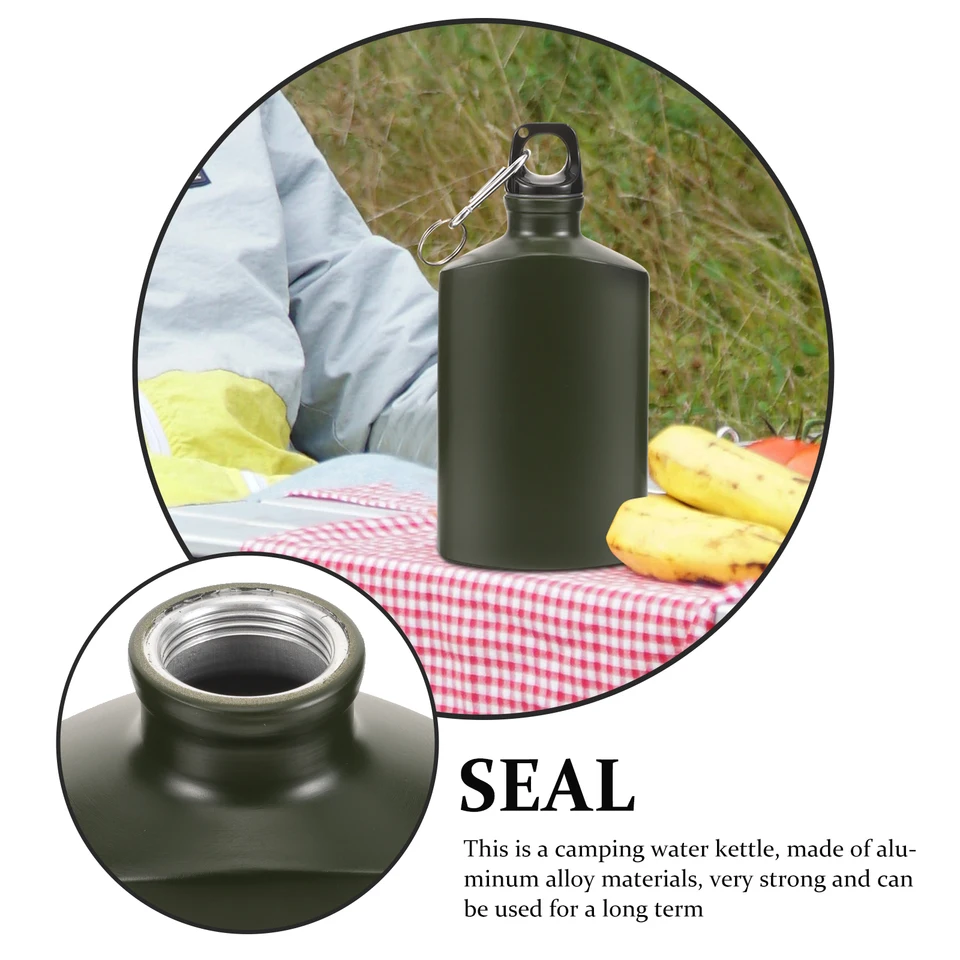 Borraccia Militare Piatta Bewinner 1,5L Con Marsupio – Kit Esterno In PVC, Tasca Per Tablet, Fibbia A D, Cinghia Regolabile – Cachi - 2