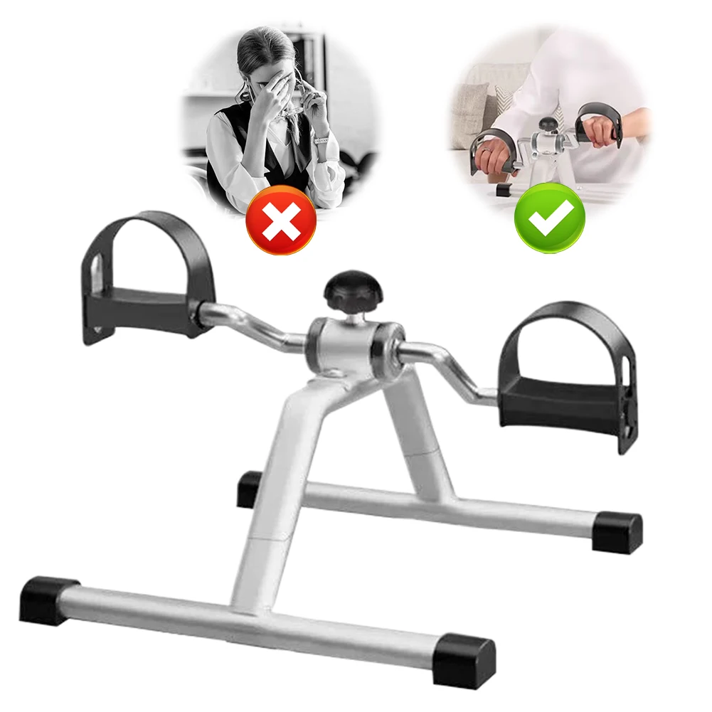 Portable Pedal Exerciser Mini Exercise Bike Under Desk Bike Pedal Exerciser Foot Peddler Machine for Indoor Leg Rehabilitation