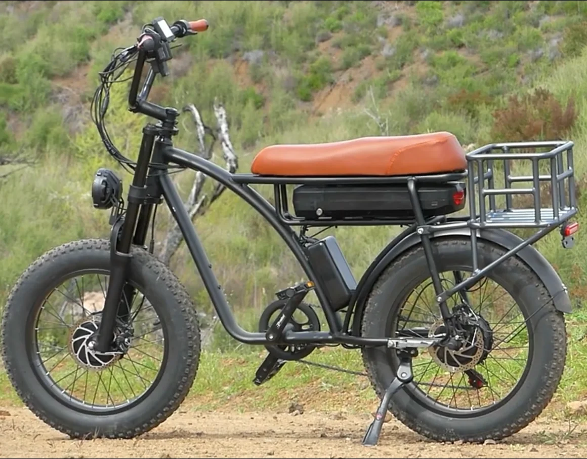 Duty Free SMLRO Retro Cargo Electric Bike 48V 1000W 2000W Dual Motor Ebike 18AH MTB 20inch Fat Tire Motorcycle Bicycle E5 Velo