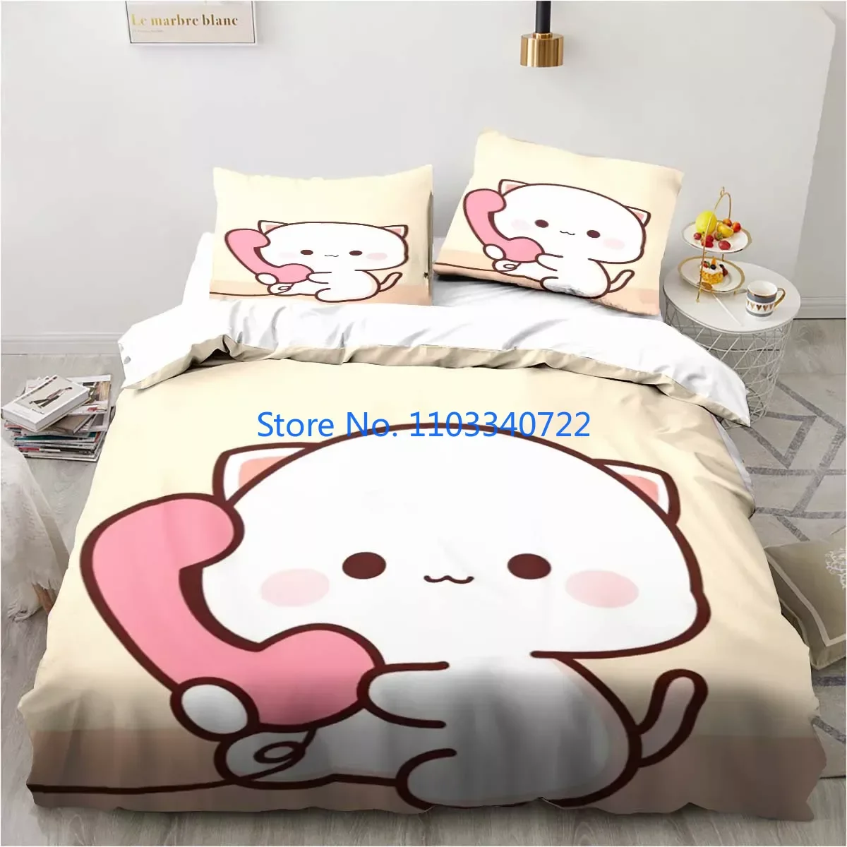 Bubu Dudu Cartoon Cute Bear Kawaii  Duvet Cover Set 3D Print Comforter Cover Bedclothes for Boy Girl Bedding Sets Bedroom Decor 6