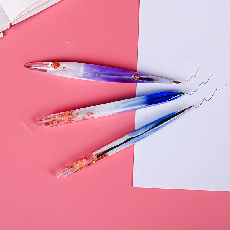 DIY Ballpoint Pen Resin Mold Transparent Mirror Silicone Mold Pen Holder Mold UV Epoxy Jewelry Making Decoration Crafts Molds