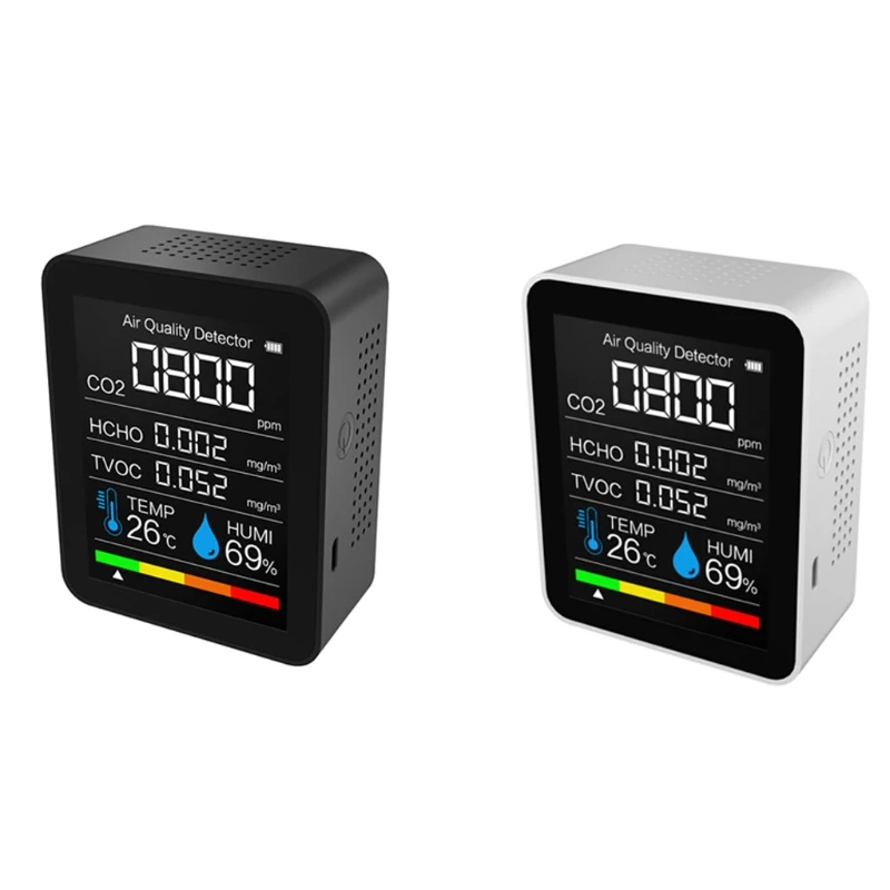 

Portable TVOC CO2 Meter Digital Temperature Humidity Tester Air Quality Carbon Dioxide Formaldehyde Detector