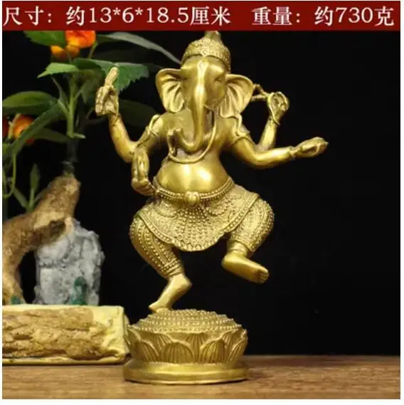 

Brass Pure Copper Bronze Elephant Nose Wealth God Elephant Ornament Celestial Eye Elephant Nose Celestial Indian Protector