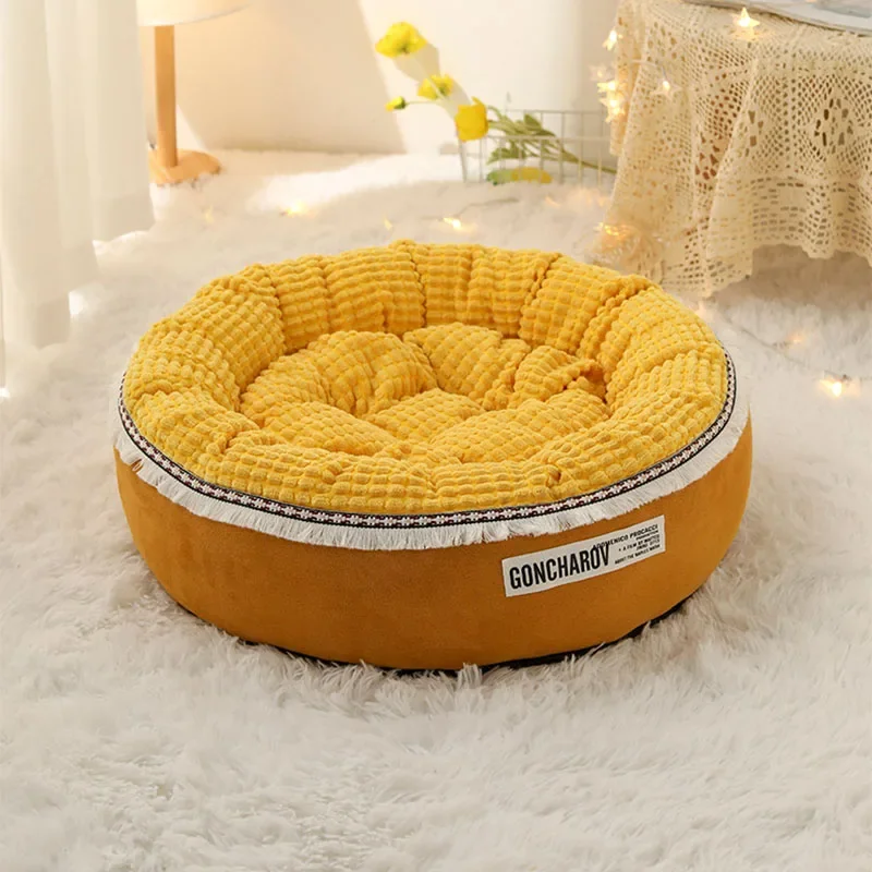 

3 Colors Cute Round Winter Warm Pet Bed For Cat Dogs Super Soft Sleeping Pad Puppy Cushion Mat Portable Nest Home Pets Products