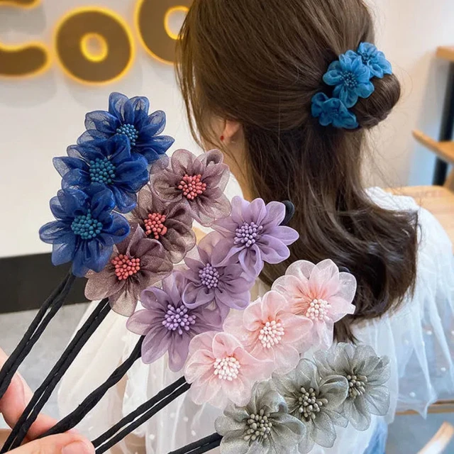 シルクシフォンヘアバンド ピンク　ヘアアクセサリー 　お花