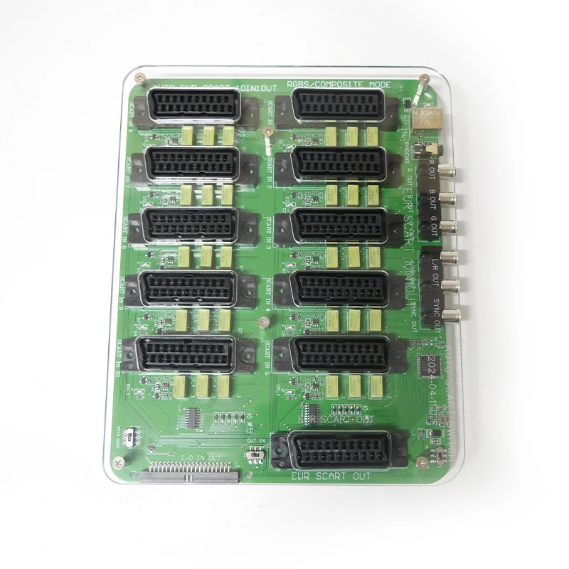 10 IN 1 OUT SCART 분배기 변환기 레트로 비디오 EUR SCART/popu SCART/RGBS 분배기 변환 보드 장치 용 자동 스위처
