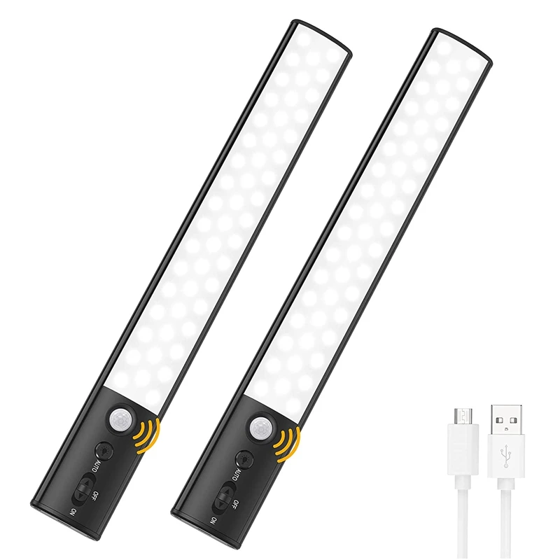 

Under Cabinet Light 50 LED Closet Lights Motion Sensor Rechargeable Wireless Stick-Powered Light Dimming Closet Lighting