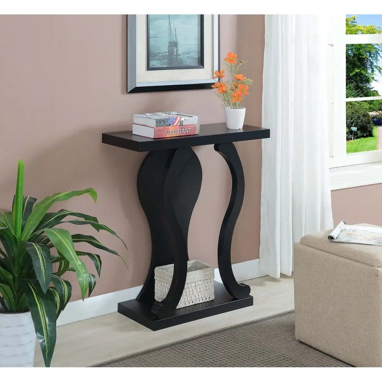 

Convenience Concepts Newport Terry B Console Table, Faux Black Marble/Weathered Gray Stylish design