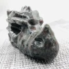 Large Crystal  Dragon Head Skull Statue Natural Gemstone Yooperlite Carved Healing Animal Sculpture Craft Home Room Desk Gift 3