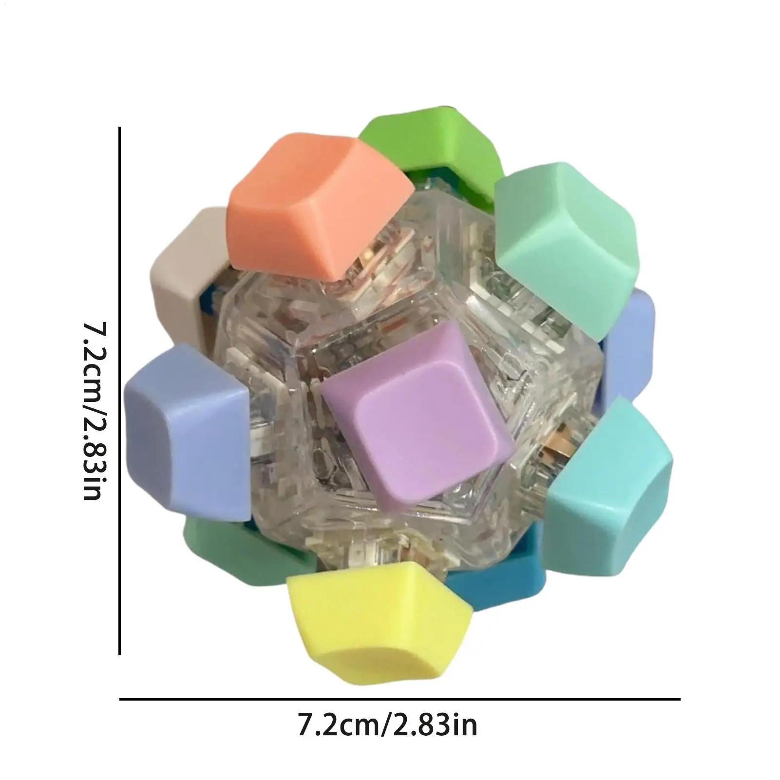 키보드 피젯 장난감 공 모양의 12키 감각 게임(LED 조명 포함) 휴대용 프레스 버튼 키보드 핑거 클리커 감각 장난감