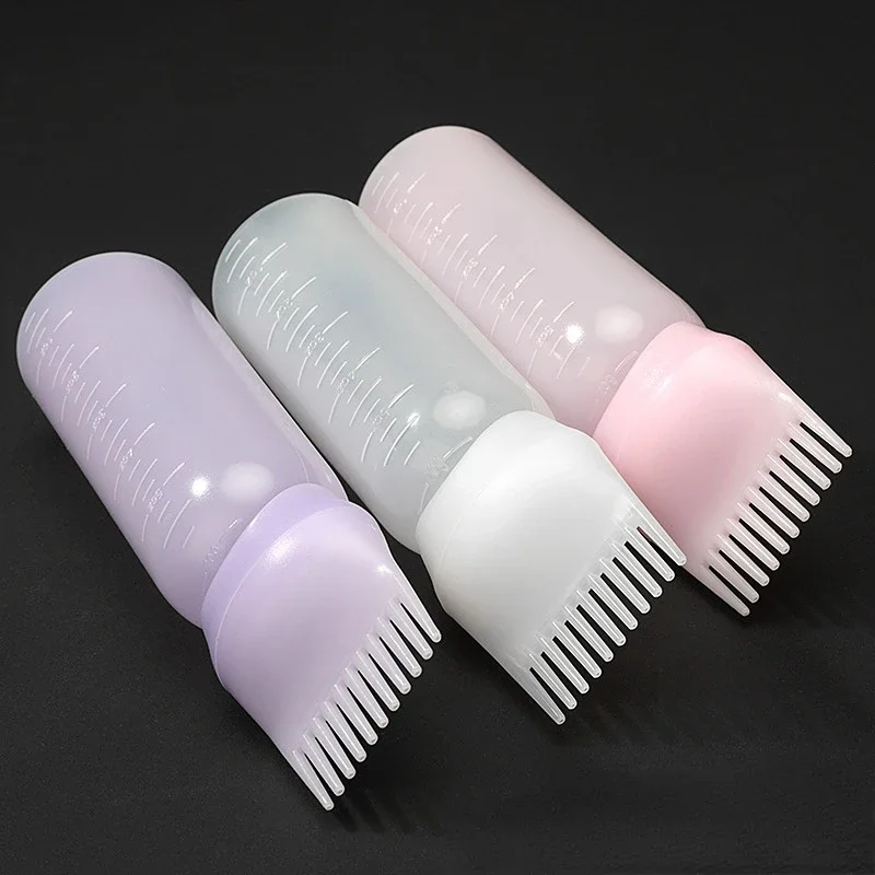 3 Colors Hair Dye Applicator Brush Bottles Dyeing Shampoo Bottle Oil Comb Hair Dye Bottle Applicator Coloring Styling Tool
