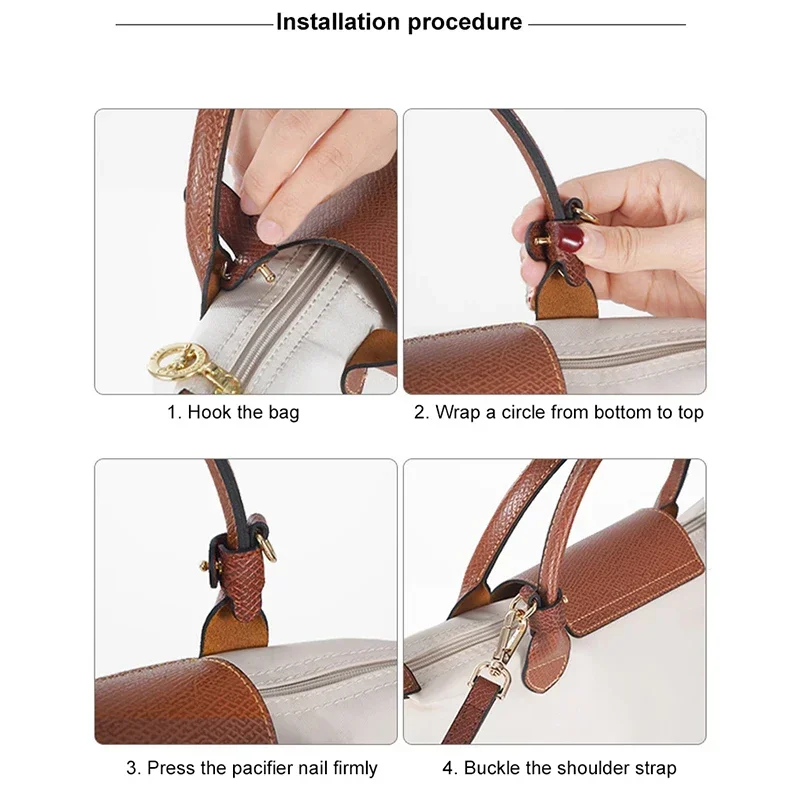 Leather Adjustable Shoulder Strap Bag Strap Belt for Small Longchamp Bag Punching Dumpling Crossbody Bag Handbag Accessories