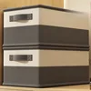 2pcs/set Non-Woven Fabric Storage Box - Foldable Clothes Organizer for Home Bedding & Wardrobe Clothing storage basket 3
