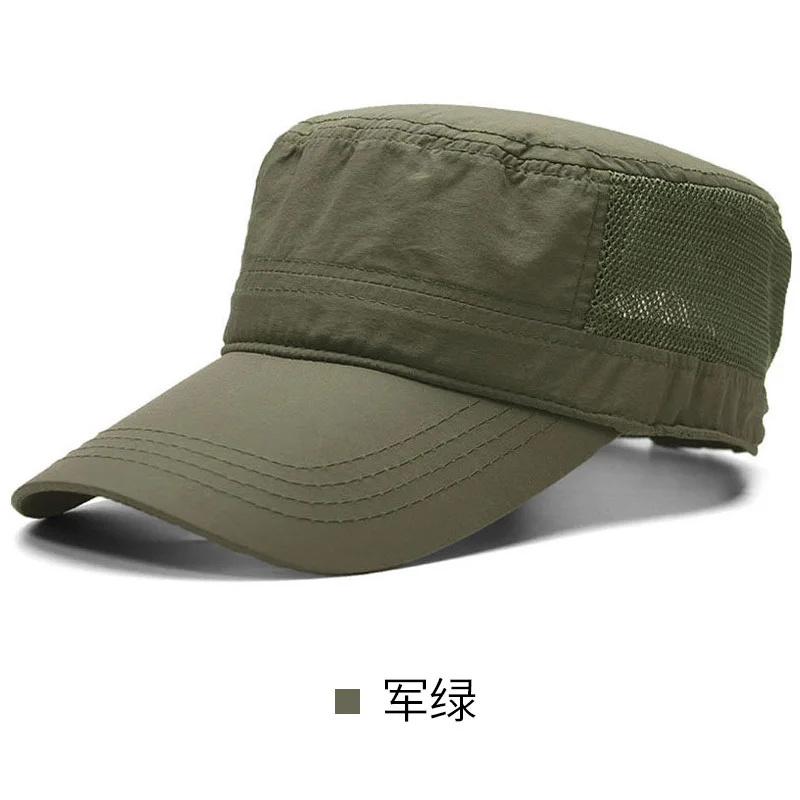 2022 Spring Summer Outdoors Light and Thin Army Flat Top Hat Man Woman Big Size Mesh Military Cap 56-60cm 60-65cm