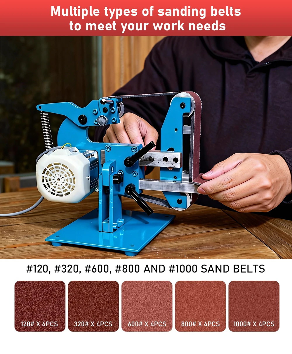 915 Dual-Use Belt Sander 220V Home Mini Vertical/Horizontal Sanding Machine All