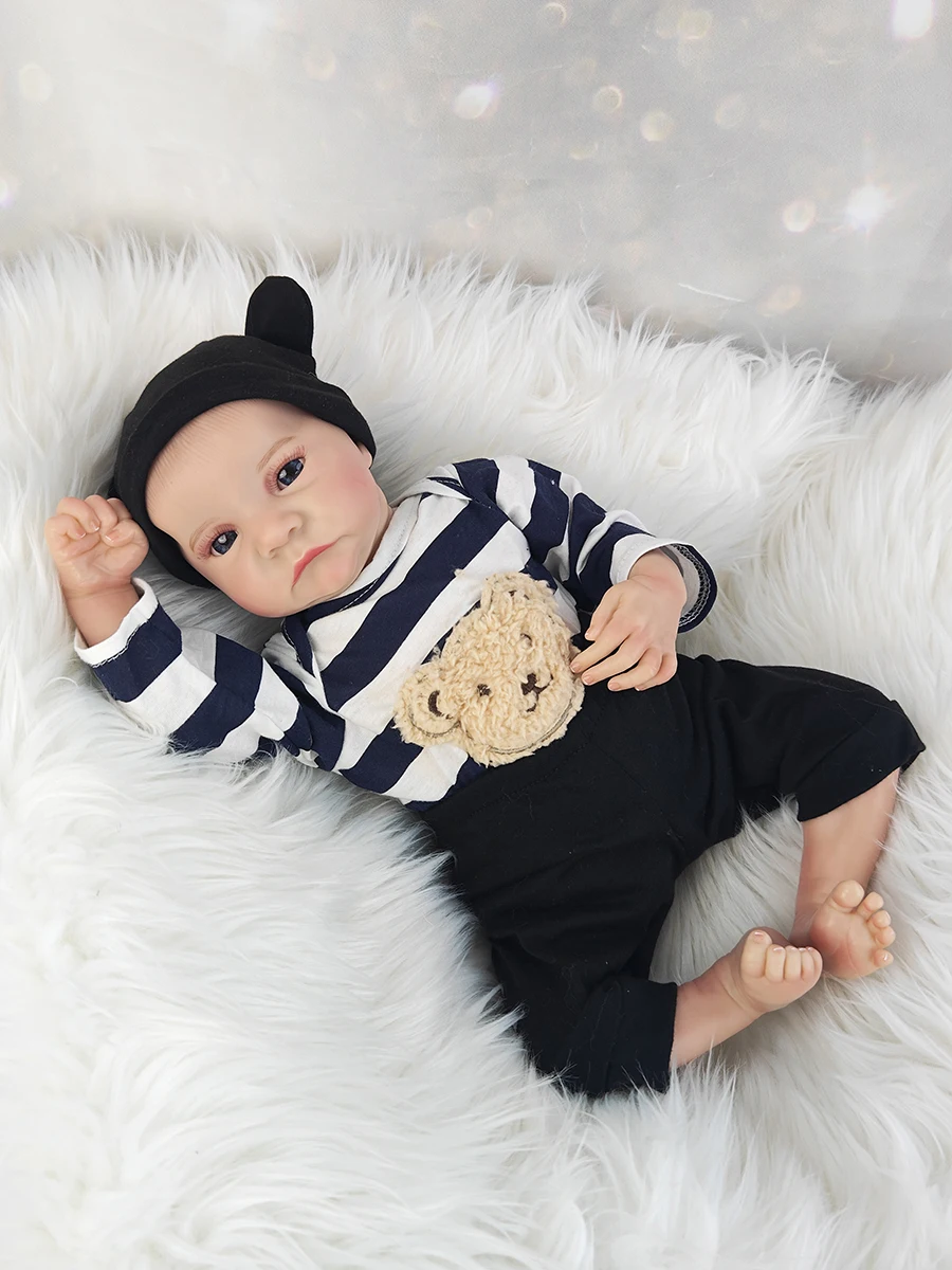 Boy Soft Cloth Body Dolls Painted Newborn Baby Doll Toys For Kid's Christmas Gift Mu&ntilde;ecas Reborn 18Inch 46cm reborn dolls