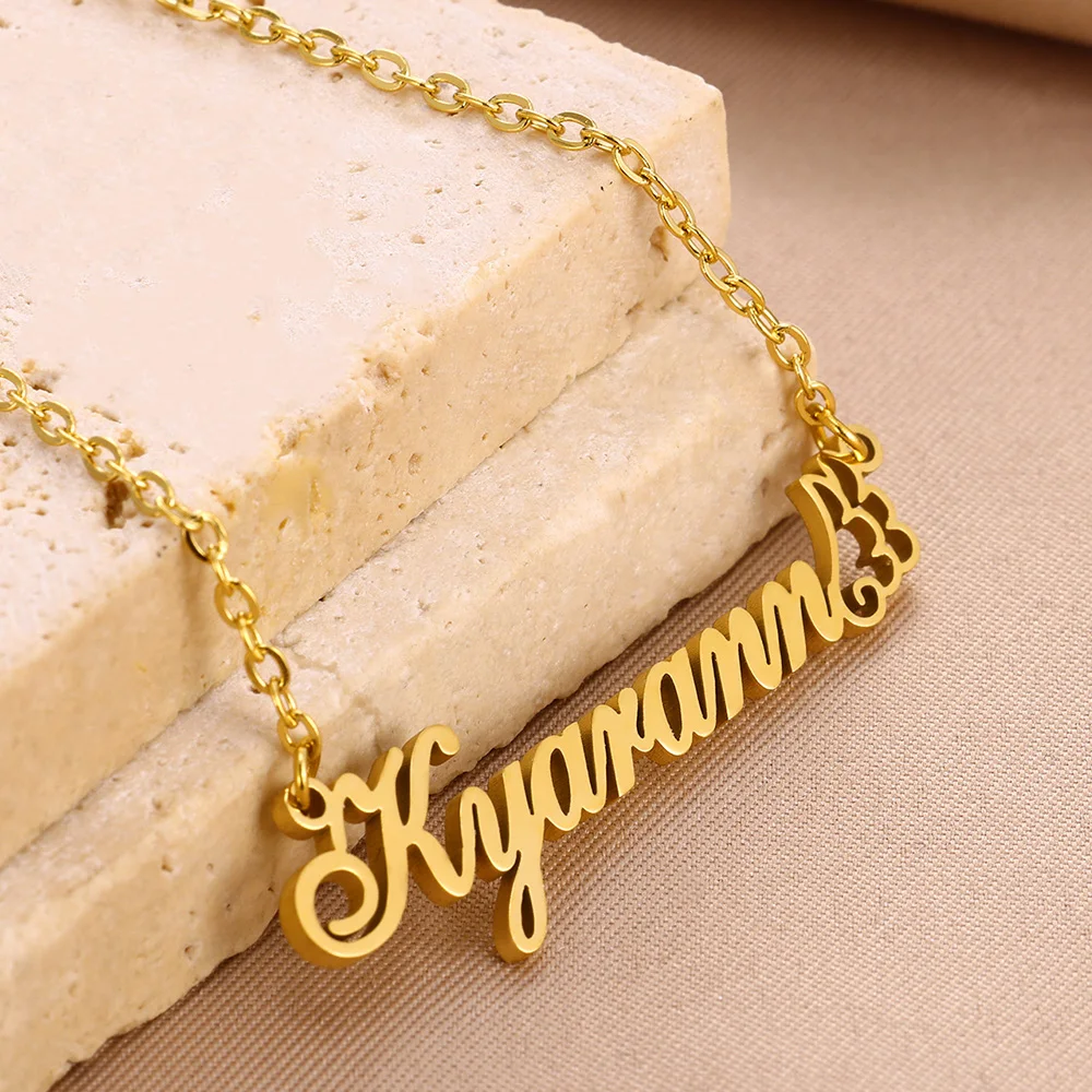 

Custom Stainless Steel Cute Angle Wings Name Necklace Women Girl Jewelry Personalized Gold Color Nameplate Pendant Necklace