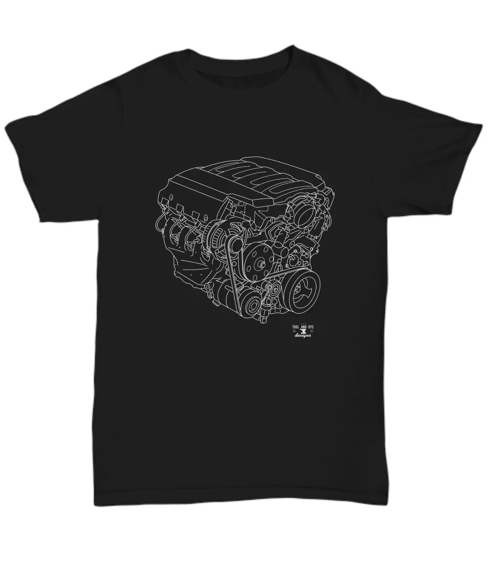Engine Blueprint Lt1 V8 Shirt-T-Shirt Unisex A Maniche Lunghe O Corte