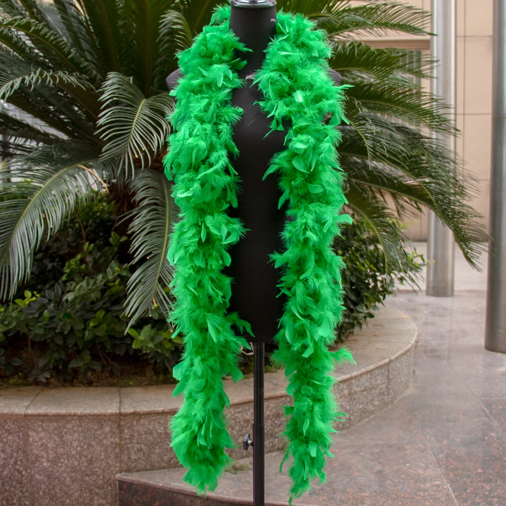 Vetro Verde Marabù Piuma Boa Naturale Soffice Tacchino Pluma Boa Sciarpa Per La Festa Cosplay Vestito Cucito Decorazione Plumas 60 Grammi