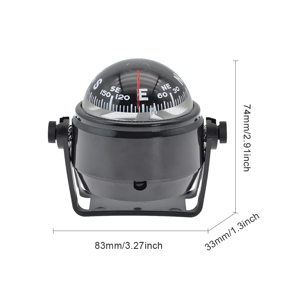 Navigation Compass Ball Shaped Vehicle Navigation Car Compass Dial Sea Pivoting Marine Boat Compass Splashproof Sea Marine Electronic