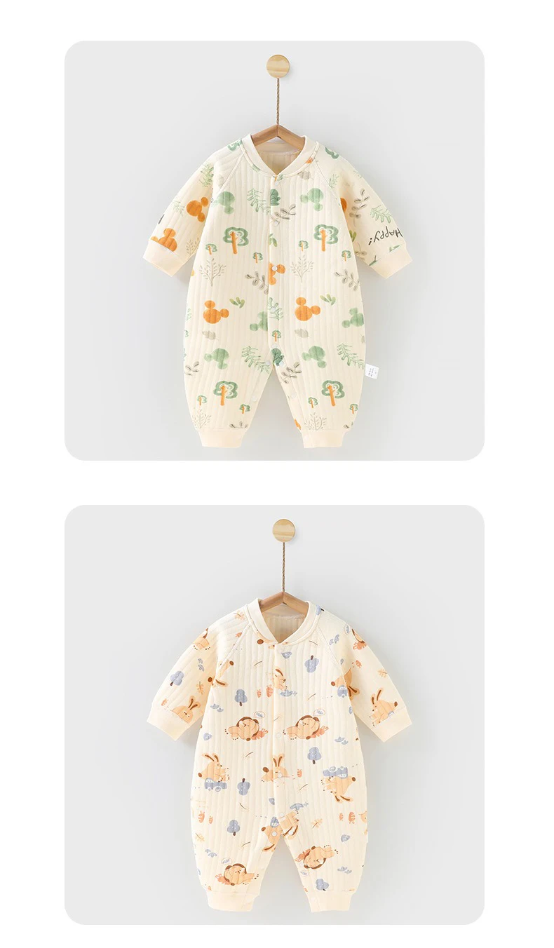 Ircomll 0–24 Monate Baby-Strampler für Mädchen und Jungen, dünner Samt, warm halten, Body und einteiliges Loungewear-Set für Neugeborene – Detail 8