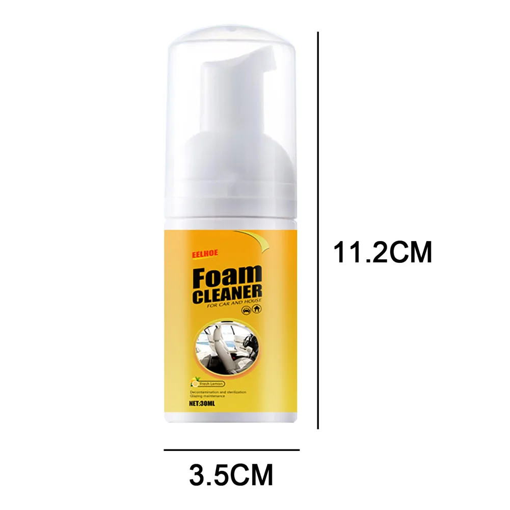 30/100ML Foam Cleaning Spray Leather Decontamination Multifunctional Car Interior Cleaner Suitable for Car House and Kitchen
