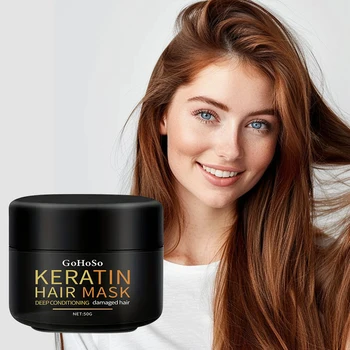 ENVISHA Maschera per capelli alla cheratina Professionale Nutriente profondo Cura dei capelli Riparazione Capelli danneggiati Ripristina lucentezza Adatto a tutti i tipi di capelli 1